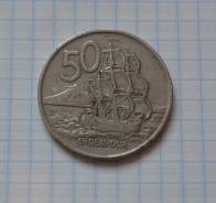 50 центов 1975 Новая Зеландия Парусник