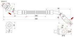 Шланг тормозной FR NISSAN DATSUN/MISTRAL/PATHFINDER/TERRANO2 86- LH ST-46211-31G11