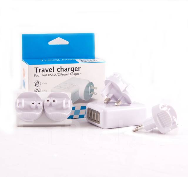 Адаптер переходник, 4 USB порта (с китайской вилки) и др, новый, в ...