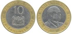 Кения 10 шиллингов 1997 год (иностранные монеты)