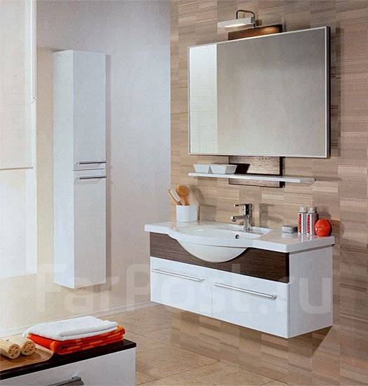 Тумба-умывальник \"Логика\" подвесная(лён) Акватон Белый Берег ...