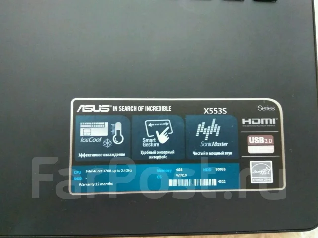 Asus X55. ��� 4 ��, WiFi: 1, Bluetooth: 1 ����