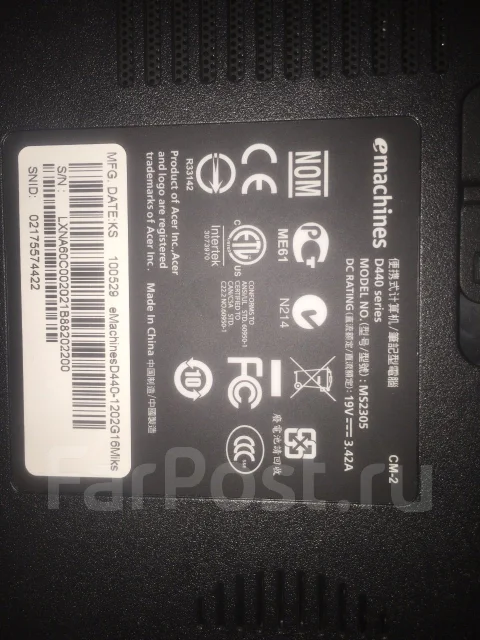 eMachines E440-1202G16Mi. 15.6", 2 200����, WiFi: 1, Bluetooth: 1 ����