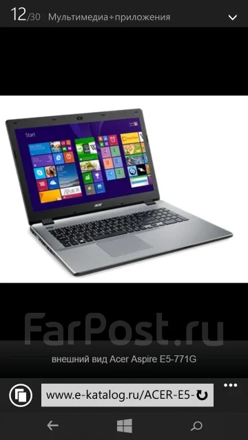 Acer Aspire E5-771G-379H. 17.3", ��� 6 ��, WiFi: 1, Bluetooth: 1 ����