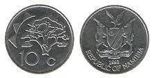 Намибия 10 центов 1993 год (иностранные монеты)