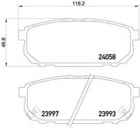 Тормозные колодки задние KIA SORENTO JC G4JS G6CU D4CB 02- 58302-3EU01 Akyoto AKD-0797