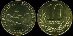 Албания 10 лек 1996 год (иностранные монеты)