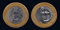Бразилия 1 реал 2009 год (иностранные монеты)