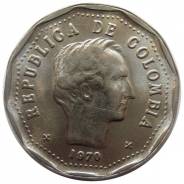 Колумбия 50 сентаво 1970 год (иностранные монеты)