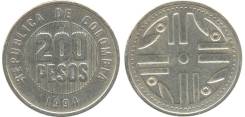 Колумбия 200 песо 1995 год (иностранные монеты)