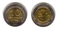 Уругвай 10 песо 2000 год (иностранные монеты)