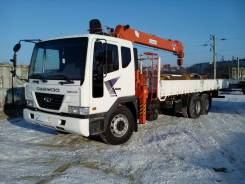 Daewoo Novus. 6x4 15 т. - борт 7 т. - манипулятор, 11 000 куб. см., 7 000 кг., 24 м.