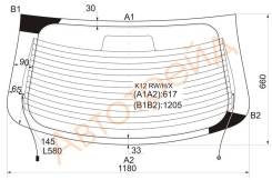 Стекло заднее (крышка багажника) с обогревом NISSAN MICRA/MARCH 02-10 3/5D XYG K12RWHX