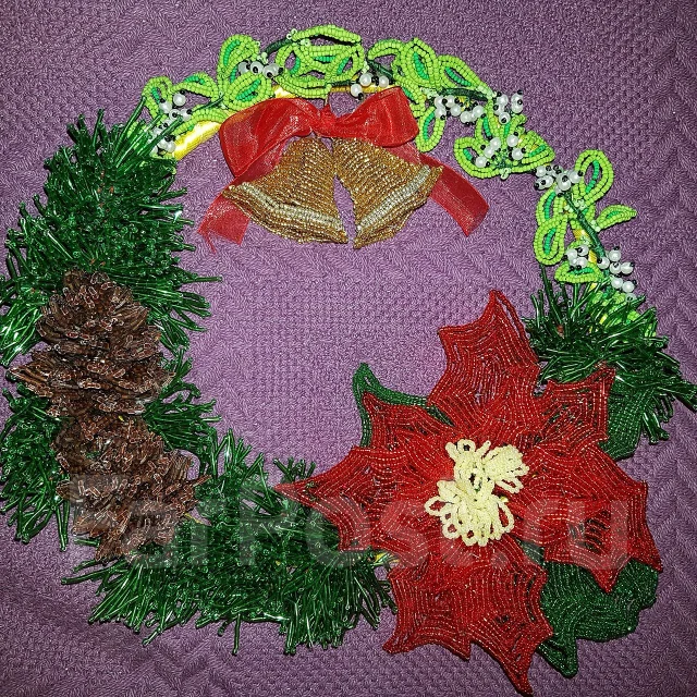 Новогодний Венок Из Бисера