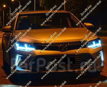 Тюнинг фары Ламбо стиль, Camry 50, 55 (Камри) Линзы, ДХО, с 2014г ...