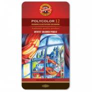 Карандаши цветные, мягкие, Koh-I-noor, "Polycolor", 12 цв, (жесть)