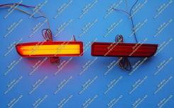 Неоновые катафоты в бампер Alphard (фонари Альфард) 08-15г. Красные. Toyota Alphard