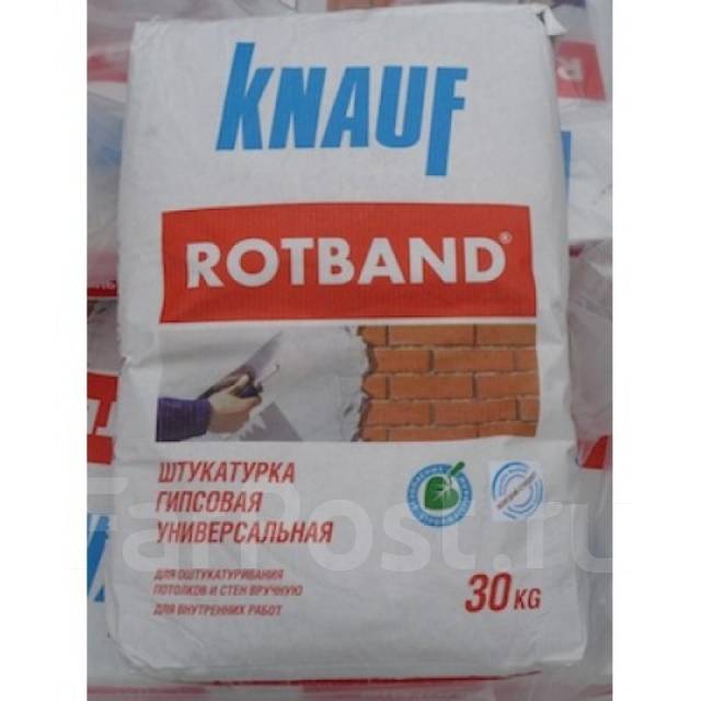 Штукатурка гипсовая "Ротбанд", 30кг, в наличии. Цена: 950₽ во Владивостоке