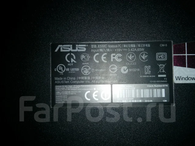 Asus X550CC. 15.6", 1,8����, ��� 6 ��, ���� 500���, WiFi: 1, Bluetooth: 1, ����������� �� 3��. ����