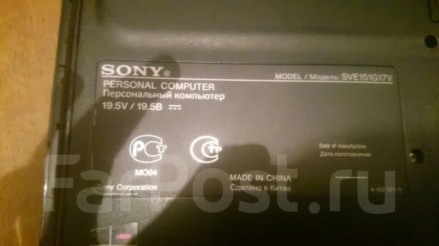 Sony VAIO SVE. 15.5", 2,4����, ��� 6 ��, ���� 750���, WiFi: 1, Bluetooth: 1, ����������� �� 4��. ����