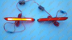 Неоновые катафоты в бампер Wish (фонари Виш) 03-09г. Красные. Toyota Wish