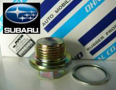 Пробка поддона сливная. Subaru: Alcyone, Rex, Forester, Legacy, Leone, Impreza, Exiga, Justy, Vivio, Domingo, Sambar Двигатели: EA82T, EG33D, ER27E, E...