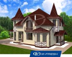 M-fresh Copenhagen (Проект дома с башенками! Сравните! ). 200-300 кв. м., 2 этажа, 6 комнат, бетон