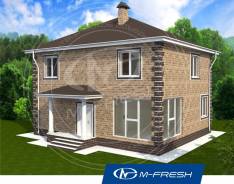 M-fresh Candy hall (Проект дома с угловым витражом! ). 200-300 кв. м., 2 этажа, 6 комнат, бетон