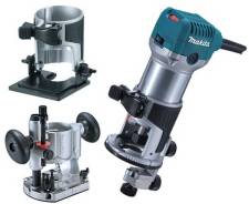 Фрезер Makita RT 0700 CX2 кромочный (710 Вт, цанга 6/8 мм, 10.000-30.000 об/мин, +2 подошвы, направл