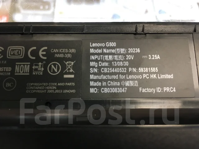 Lenovo G500. 15.6", 2����, ��� 2048 ��, ���� 20���, WiFi: 1, Bluetooth: 1, ����������� �� 2��. ����