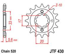 Звезда JT передняя JTF430.13 #520 K KX250 RM-Z250