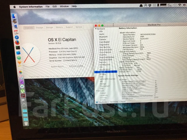 Apple MacBook Pro 13 2011 Late MD314. 13", 2,4����, ��� 8 ��, ���� 1 000���, WiFi: 1, Bluetooth: 1, ����������� �� 4��. ����
