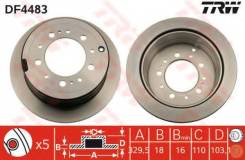 Диск тормозной. Toyota Land Cruiser, FZJ100, HDJ100, HDJ100L, HDJ101, HDJ101K, UZJ100, UZJ100L, UZJ100W Lexus LX470, UZJ100 Двигатели: 1FZFE, 1HDFTE...