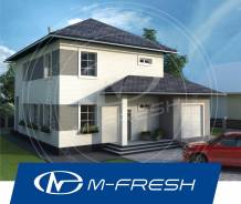 M-fresh Gabriel (Свежий проект дома со встроенным гаражом! Супер! ). 200-300 кв. м., 2 этажа, 4 комнаты, бетон