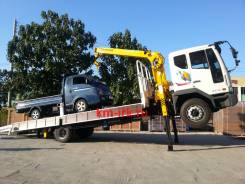 Daewoo Novus. 4x2 CC6CT низкорамный c краном Soosan SCS 513SL эвакуатор, 5 890 куб. см., 5 000 кг.