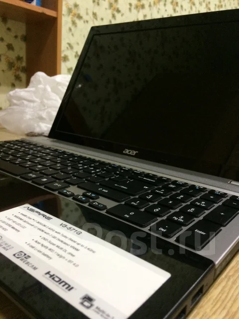 Acer Aspire V3-571G. 15.6", 3,4����, ��� 6 ��, ���� 1 000���, WiFi: 1, Bluetooth: 1, ����������� �� 4��. ����