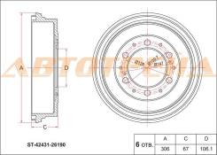 Барабан тормозной зад TOYOTA HIACE 04- SAT ST-42431-26190