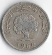 5 миллимов 1960г. Тунис