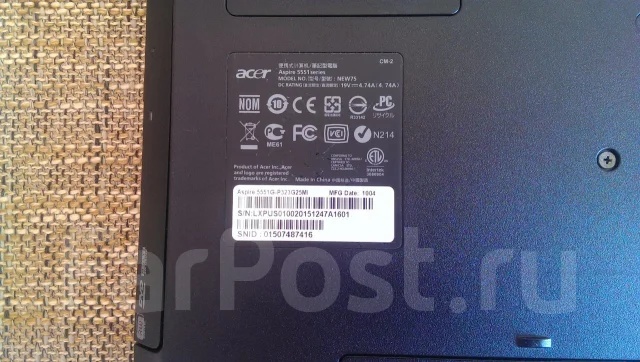Acer Aspire 5551G. 15.6", 2,1����, ��� 3072 ��, WiFi: 1 ����