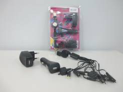 Зарядное телефона KS-168C iPhone, 1000 mA, USB, 10 переходников, 12V/220V, черный