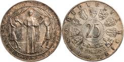 25 шиллингов 1955 год Австрия Серебро 800 UNC