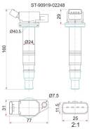 Катушка зажигания. Toyota: Hilux Surf, Ipsum, Crown, Highlander, Vitz, Porte, FJ Cruiser, Allex, Vista Ardeo, Kluger V, Ractis, Camry, Matrix, Caldina...