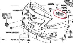 Крепление бампера. Toyota Corolla, ZRE151, ZRE152, CE140, ZZE141, NZE141, ZZE150, AZE141, ADE150, NDE150, ZRE142, ZZE142 Двигатели: 1ZRFE, 2AZFE, 1ZZF...