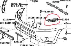 Крепление бампера. Toyota RAV4, ACA38, ACA36, GSA33, ALA30, ACA30, ACA31, GSA38, ACA33 Двигатели: 2GRFE, 2AZFE, 1AZFE, 2ADFHV, 2ADFTV
