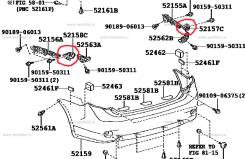 Крепление бампера. Toyota Corolla, ZRE151, ZRE152, CE140, ZZE141, NZE141, ZZE150, ADE150, NDE150, ZRE142, ZZE142 Двигатели: 1ZRFE, 3ZZFE, 1ZZFE, 1NDTV...