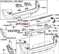 Крепление бампера. Toyota RAV4, ALA30, ACA36, ACA30, ACA31 Двигатели: 2AZFE, 1AZFE, 2ADFHV, 2ADFTV