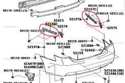 Крепление бампера. Toyota Camry, ACV40, AHV40, GSV40, ACV45 Двигатели: 2GRFE, 2AZFE, 2AZFXE