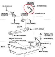 Крепление бампера. Toyota Corolla, NDE120, NZE120, CDE120, ZZE122, ZZE121, ZZE120 Toyota Corolla Fielder, NZE124, ZZE124, CE121, ZZE123, ZZE122, NZE12...
