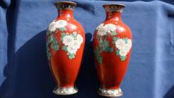 Две старинные вазы Клуазоне (Cloisonne). Япония, период Мэйцзи. 19 в. Оригинал
