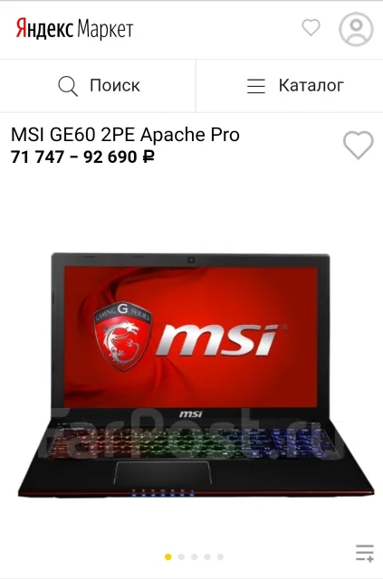 MSI GE60 2PE Apache Pro. 15.6", 3,5����, ��� 8 ��, ���� 1 000���, WiFi: 1, Bluetooth: 1, ����������� �� 3��. ����
